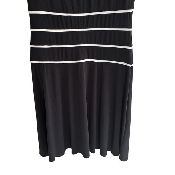 Elegant Black & White Dress Sleeveless A-Line Party Banquet Women's Size 14 - Picture 3 of 15